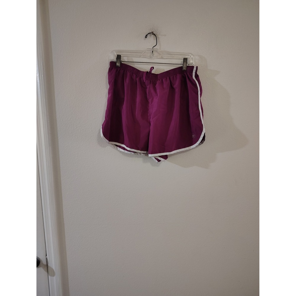 Be Inspired Womens Magenta Purple Running Shorts White Trim Size Large